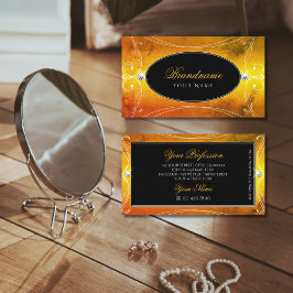 Zwart Oranje  mousserende diamant Visitekaartje