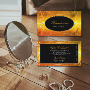 Zwart Oranje mousserende diamant Visitekaartje