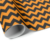 Zwart-Oranje natriumChevron Cadeaupapier (Rol Hoek)