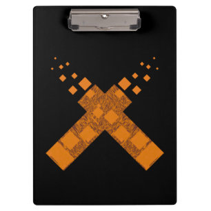 Zwart Oranje Pagan Fire Cult Cross Gothic Ritual Klembord