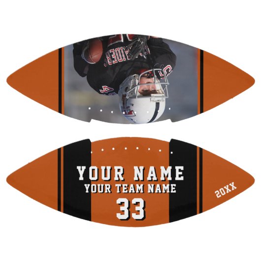 Zwart Oranje Player Name Number Team Photo American Football (Panelen)