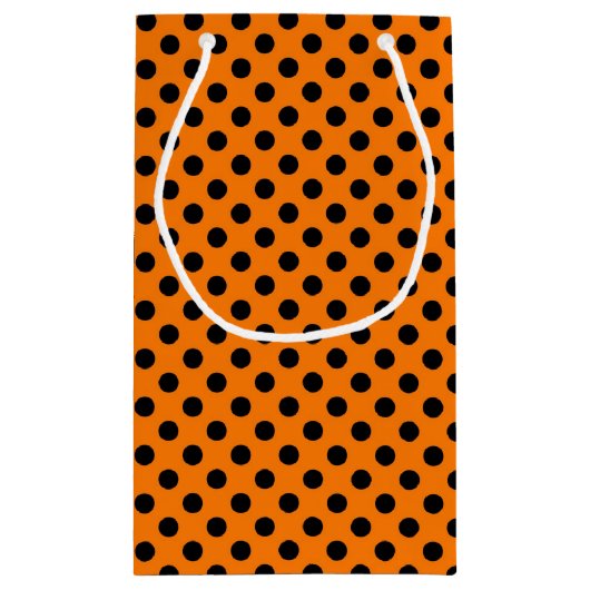 Zwart Oranje punkpatroon kleine cadeautas (Achterkant)