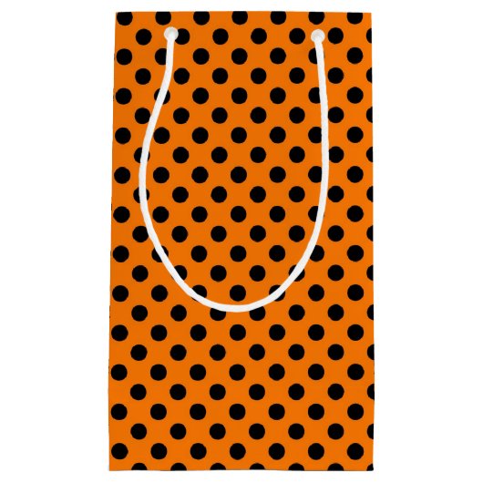 Zwart Oranje punkpatroon kleine cadeautas (Voorkant)