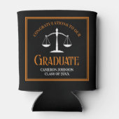 Zwart Oranje Recht School Custom Graduation Party Blikjeskoeler (Achterkant)