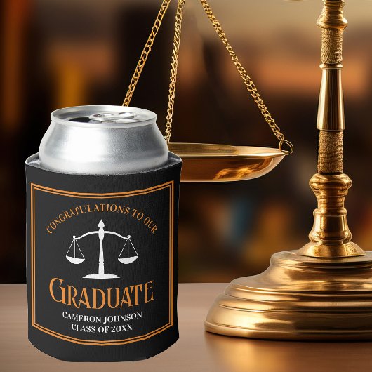 Zwart Oranje Recht School Custom Graduation Party Blikjeskoeler