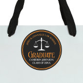 Zwart Oranje Recht School Custom Graduation Party Ronde Sticker