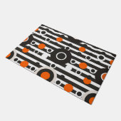 Zwart Oranje Retro Cirkel Streep Deurmat (Schuin)