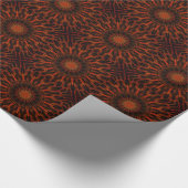 Zwart Oranje rood Kaleidoscopisch design Cadeaupapier (Hoek)