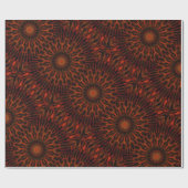 Zwart Oranje rood Kaleidoscopisch design Cadeaupapier (Vlak)