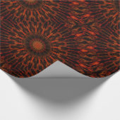 Zwart Oranje rood Kaleidoscopisch design Cadeaupapier (Hoek)