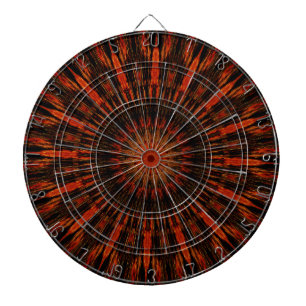 Zwart Oranje rood Kaleidoscopisch design Dartbord