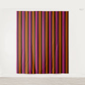 Zwart Oranje Roze Verticale Strepen Design Wandkleed (Voorkant)