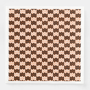 ZWART ORANJE RUIT BREI Eettafel servetten
