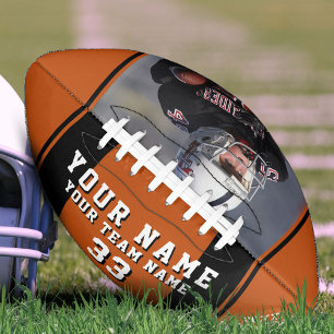 Zwart Oranje Speler Naam Nummer Team Foto American Football