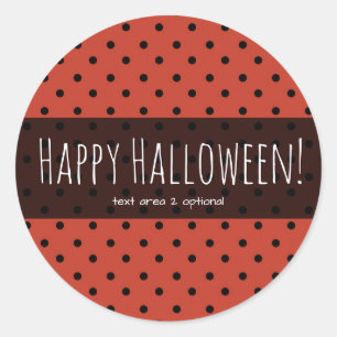 Zwart & Oranje Stippen Halloween Feest Favor Ronde Sticker