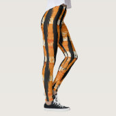 Zwart Oranje streeppatroon Leggings (Rechts)