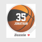 zwart oranje team kleuren basketbal jongens sticker (Vel)