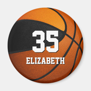 zwart oranje team kleuren jongens basketbal magneet