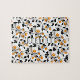 zwart oranje team kleuren jongens voetbal legpuzzel