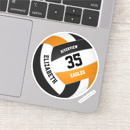 zwart oranje team kleuren meisjes volleybal sticker