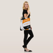 Zwart oranje team kleuren volleybal atleet coach tote bag (Op model)