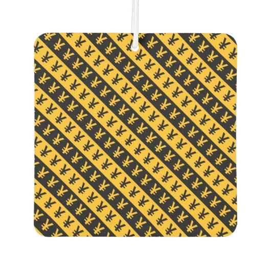 Zwart-Oranje Yen-teken ( ¥) Gestreepte patroon Luchtverfrisser (Voorkant)