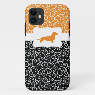 Zwart-Oranje zwemmen met Dachshund iPhone 11 Hoesje
