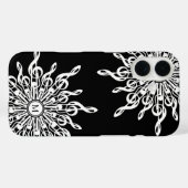 Zwart Ornamental Treble Clef Monogram Case-Mate iPhone Case (Achterkant (horizontaal))
