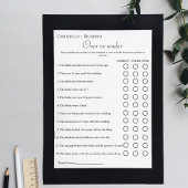 Zwart Over of onder vrijgezellenfeest spel Aankondiging