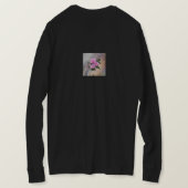 Zwart overhemd met lange mouwen en rozen t-shirt (Design achterkant)