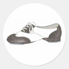 Zwart Oxford Tap Shoe Dance Docent Studio Dancer Ronde Sticker