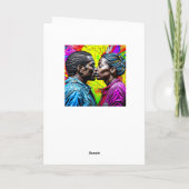 Zwart Paar Kussen in Liefde Kaart (Achterkant)