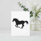 Zwart paard 1 briefkaart (Staand voorkant)