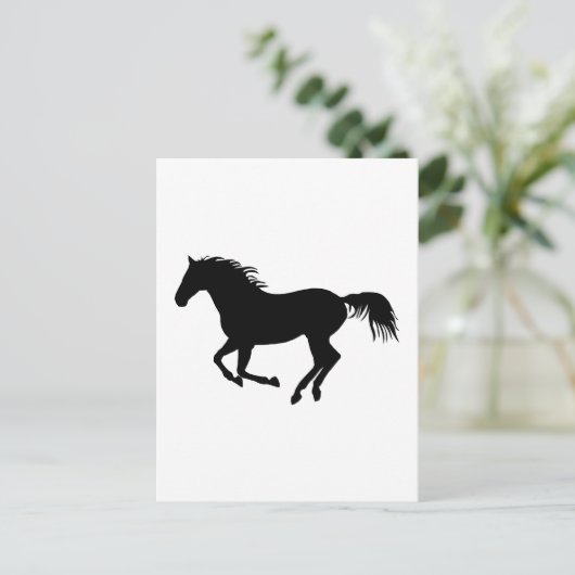 Zwart paard 1 briefkaart (Staand voorkant)
