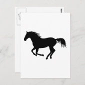 Zwart paard 1 briefkaart (Voorkant / Achterkant)