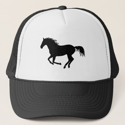 Zwart paard 1 trucker pet (Voorkant)
