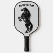 Zwart paard Aangepaste tekst Pickleball Paddle (Voorkant)