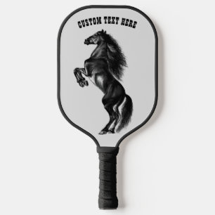 Zwart paard Aangepaste tekst Pickleball Paddle
