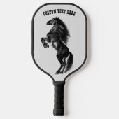Zwart paard Aangepaste tekst Pickleball Paddle (Achterkant)