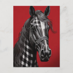 zwart paard briefkaart