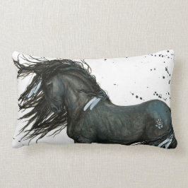 Zwart paard door Bihrle Pillow Kussen