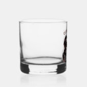 Zwart paard en aangepaste tekst gepersonaliseerd whisky glas (Links)