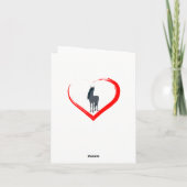 zwart paard en rood hart dank u bedankkaart (Achterkant)