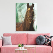 Zwart Paard Friese Paard - Ingewikkeld Canvas Afdruk (Insitu (Woonkamer))
