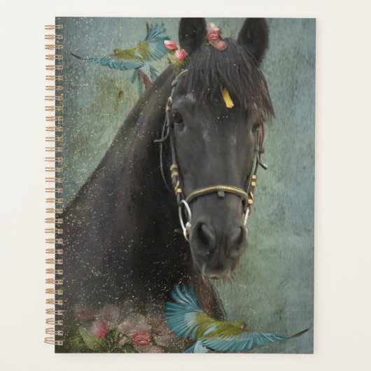 Zwart Paard Friese Paard - Kalender, Planner (Voorkant)