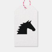 Zwart Paard Hoofd Silhouet Elegant Cadeaulabel (Achterkant)