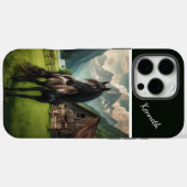 Zwart Paard in Mountain Meadow Case-Mate iPhone Case (Achterkant (horizontaal))