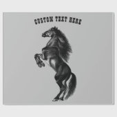 Zwart paard inpakpapier met aangepaste tekst (Vlak)