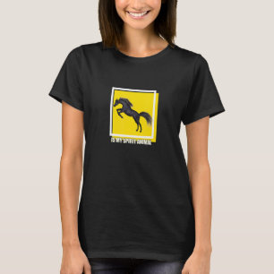 Zwart paard is mijn spionagedierlijk zwart paard t-shirt