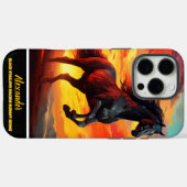 Zwart paard loopt bij zonsondergang Case-Mate iPhone case (Achterkant (horizontaal))